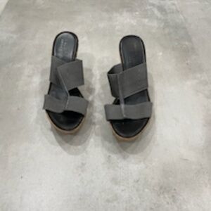 Women's Silver and Cork(ish) Wedges